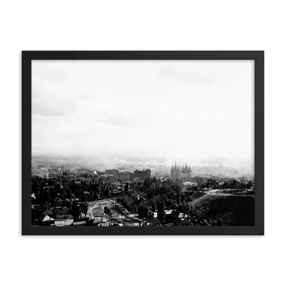 Framed poster - Salt Lake City panoramic view, 1908.