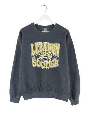 Gildan Lebanon Soccer Print Sweater Grau M
