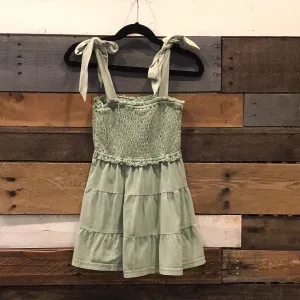 Girls Smocked Dress in Green