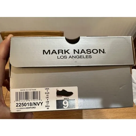GS Mark Nason Los Angeles Men's Clubman Ashford Oxford Shoes Navy Size 9/9.5 NIB