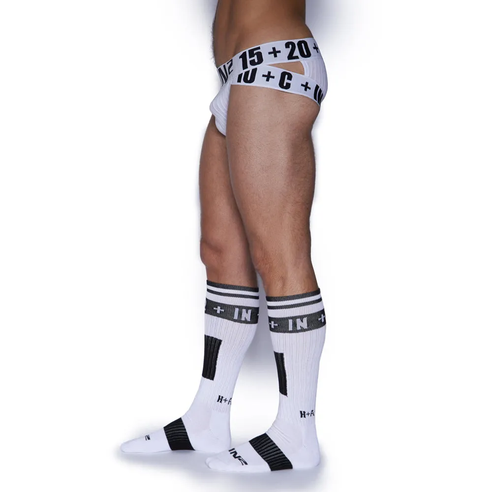 H A R D Soccer Socks Single Pack White