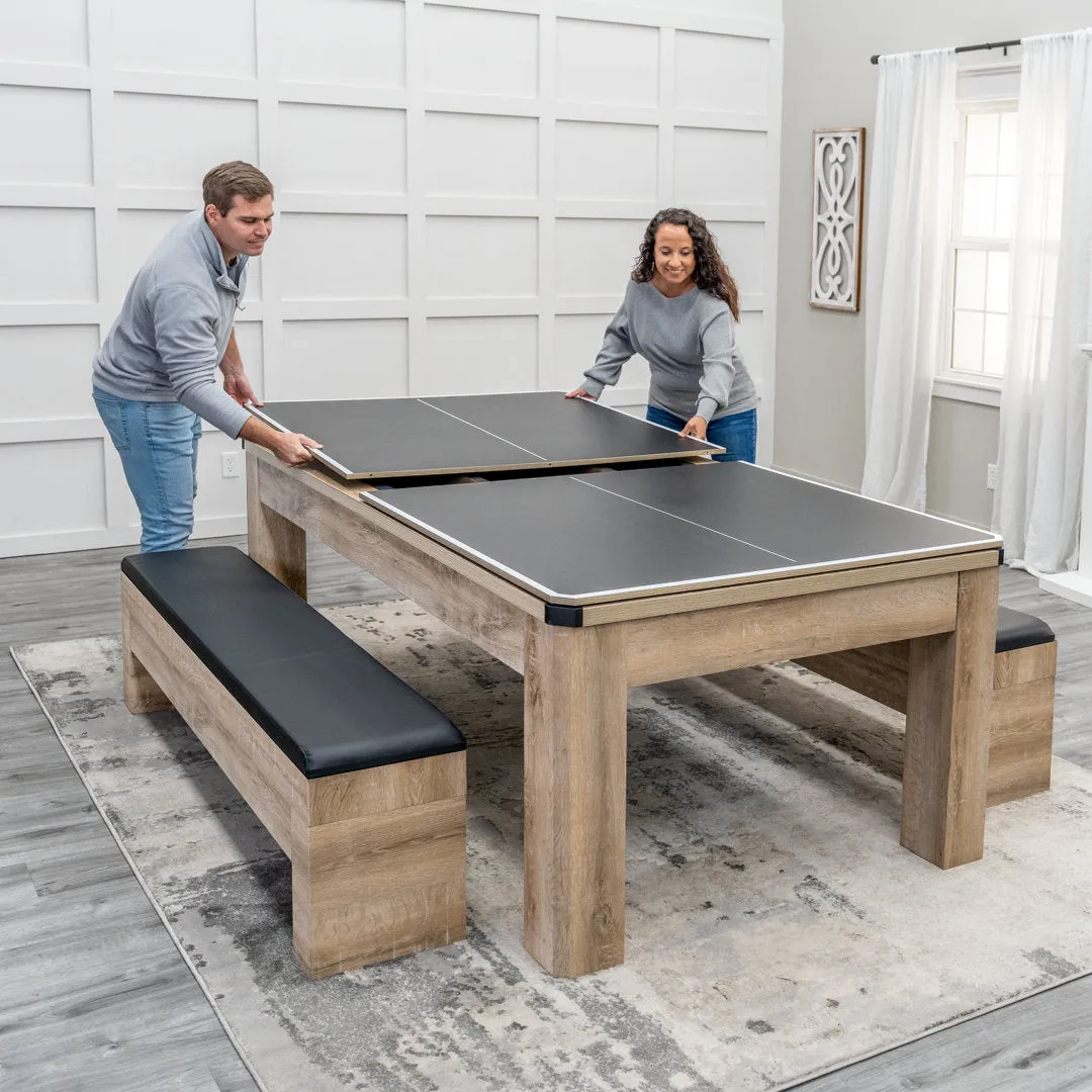 Hampton 3-in-1 Combination Table Includes Billiards, Table Tennis, & Dining Table American Legend Finish: Tan