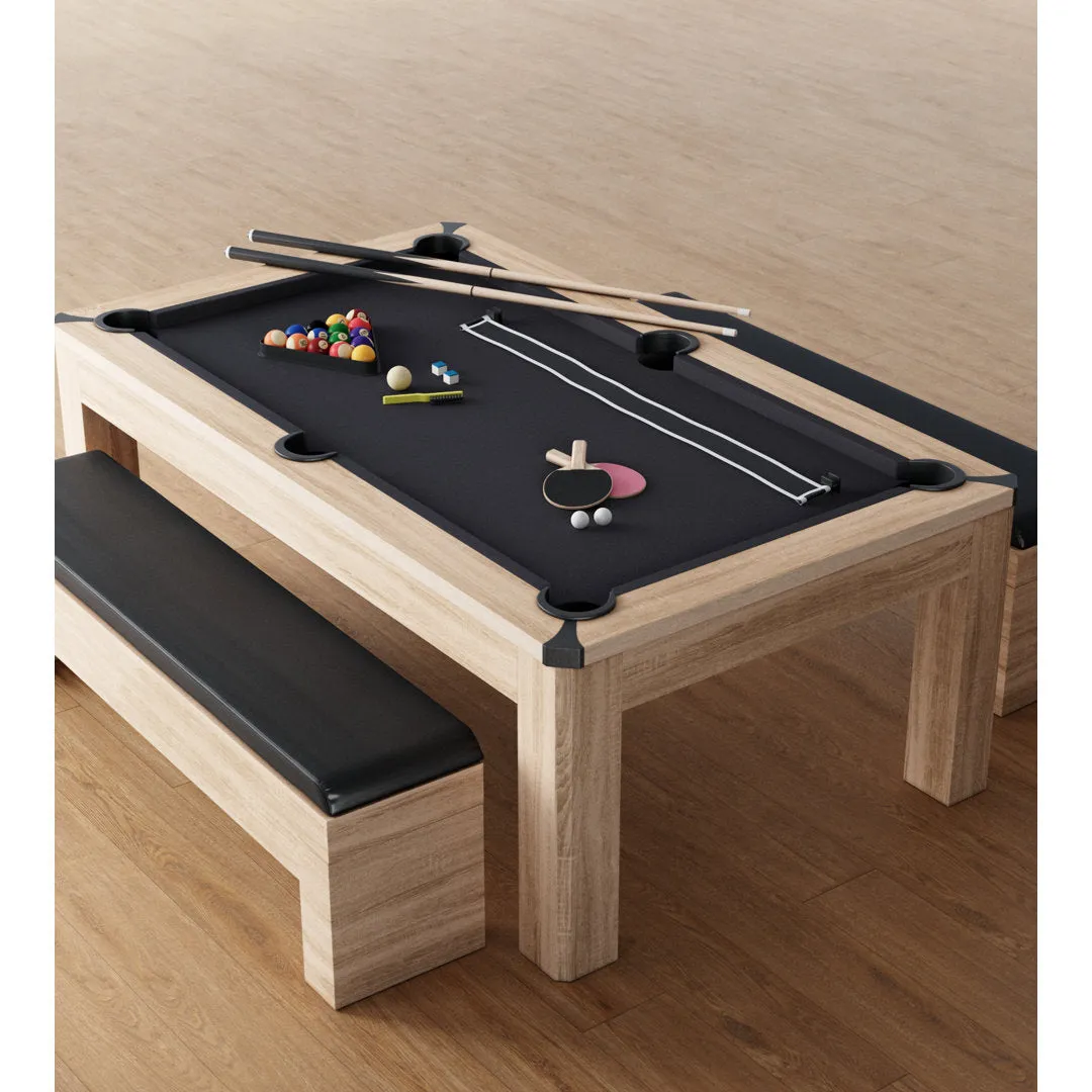 Hampton 3-in-1 Combination Table Includes Billiards, Table Tennis, & Dining Table American Legend Finish: Tan