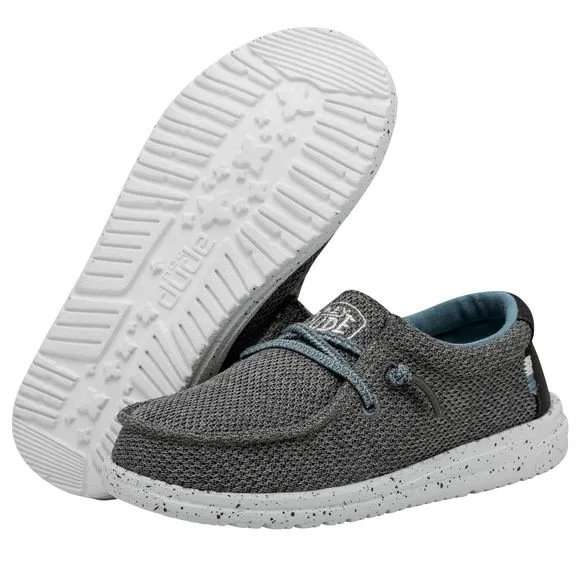 HEY DUDE BOY'S WALLY YOUTH SOX SHARKSKIN SIZE 13 | BOY’S SHOES | BOY'S LACE UP