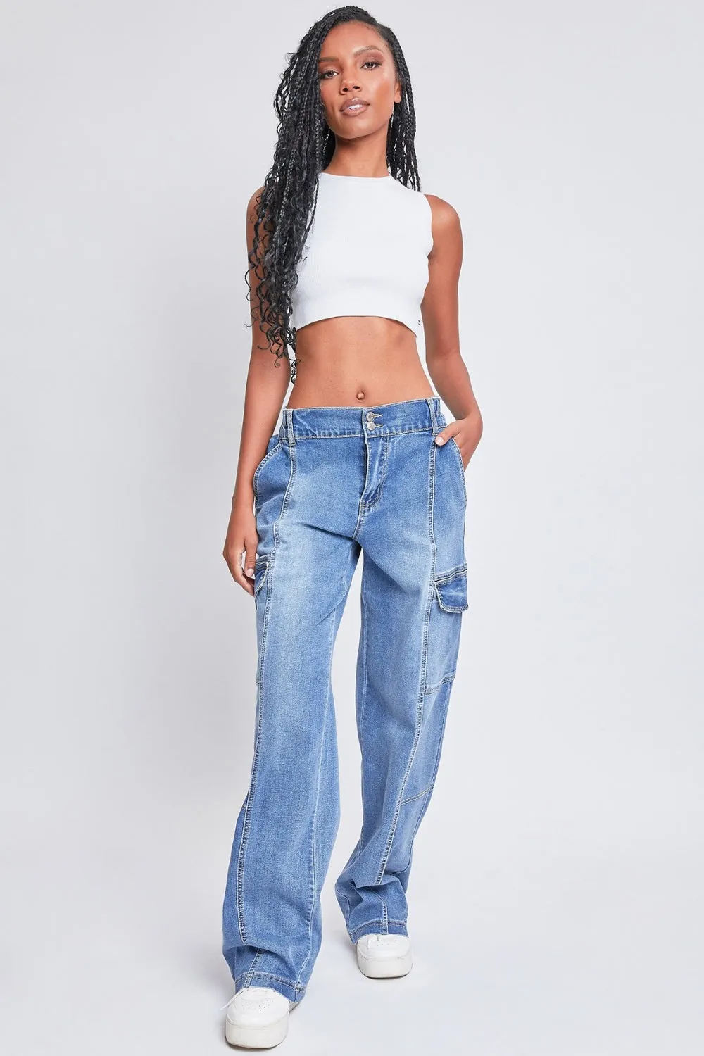 High-rise Cargo Jeans