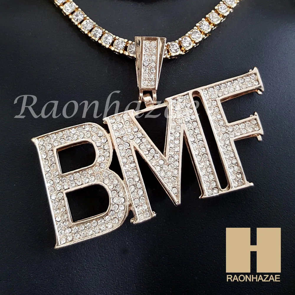 Hip Hop BMF Pendant 16" Choker 18" Tennis 30" Miami Cuban Chain 27