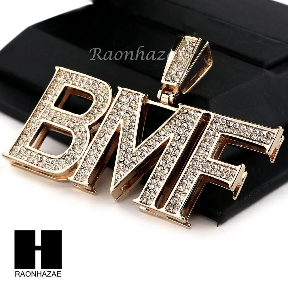 Hip Hop BMF Pendant 16" Choker 18" Tennis 30" Miami Cuban Chain 27