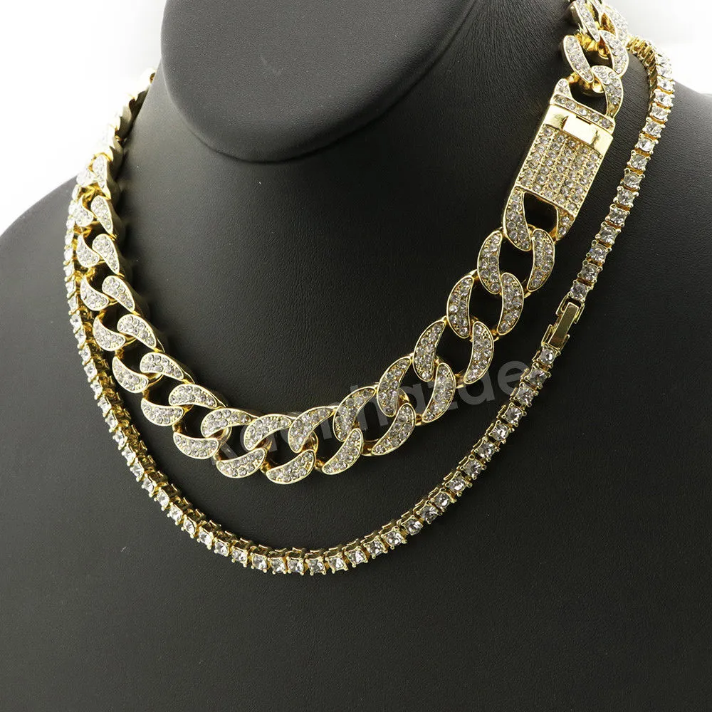 Hip Hop Quavo PRAYING HANDS Miami Cuban Choker Tennis Chain Necklace L05