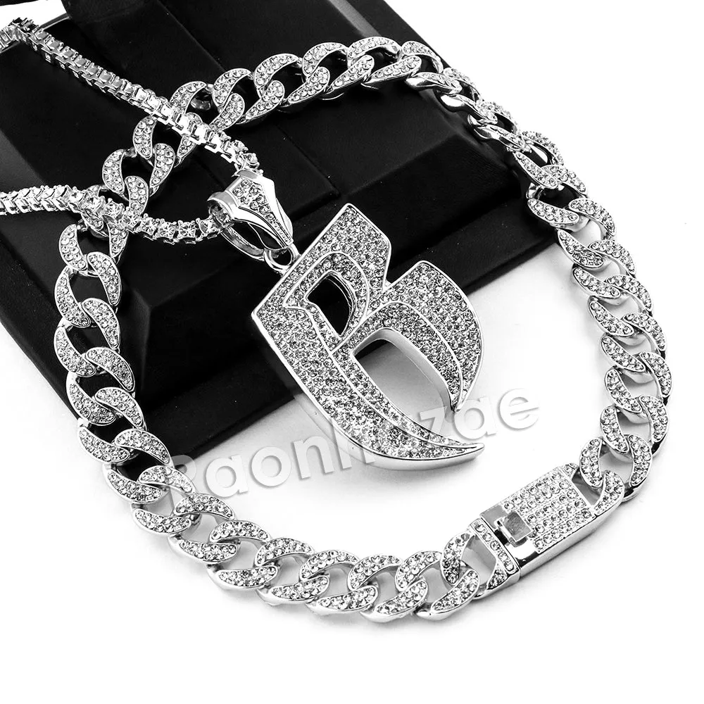 Hip Hop Quavo RUFF RYDERS Miami Cuban Choker Tennis Chain Necklace L17
