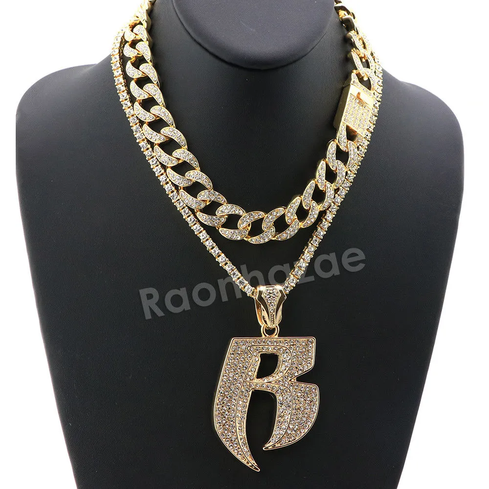 Hip Hop Quavo RUFF RYDERS Miami Cuban Choker Tennis Chain Necklace L17