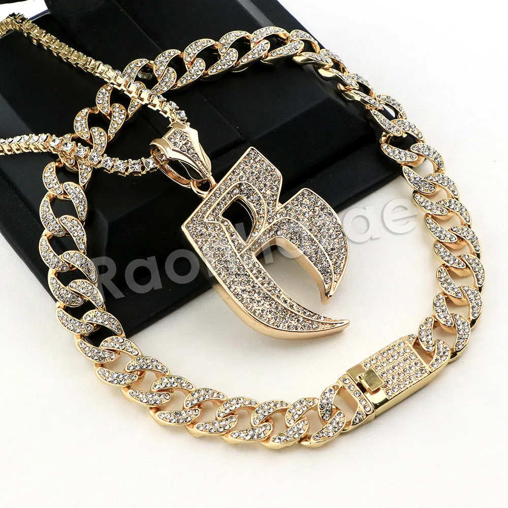 Hip Hop Quavo RUFF RYDERS Miami Cuban Choker Tennis Chain Necklace L17