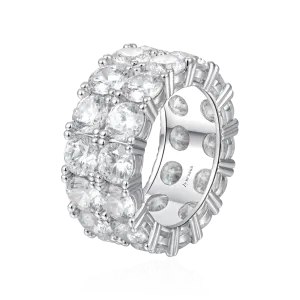 Iced Double Row Tennis Ring - 10mm