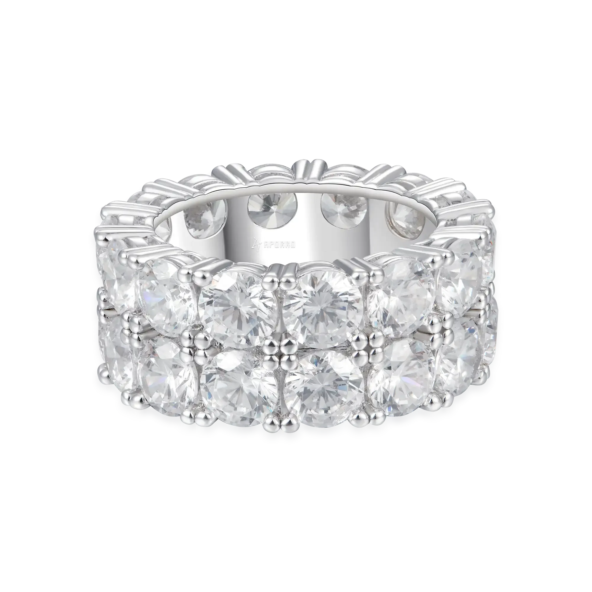 Iced Double Row Tennis Ring - 10mm