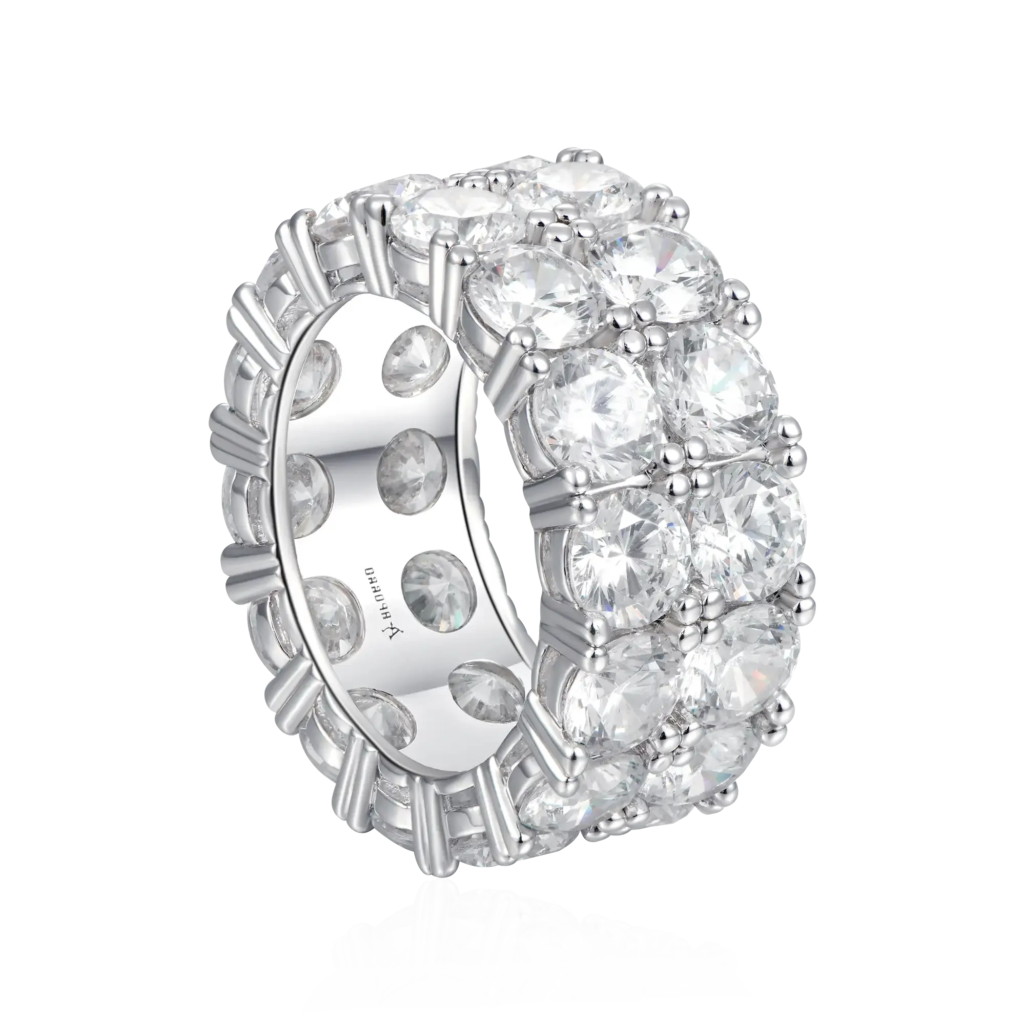 Iced Double Row Tennis Ring - 10mm