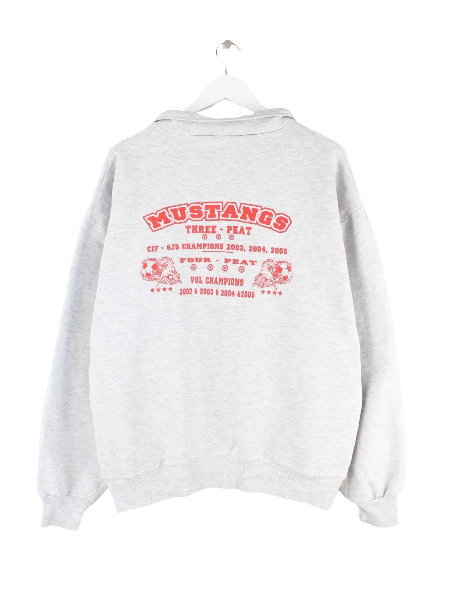 Jerzees 00s OHS Soccer Print Half Zip Sweater Grau XL