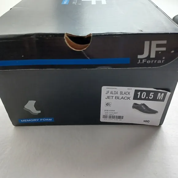 JF j.ferrar men's black memory foam shoes‎ Sz 10.5M