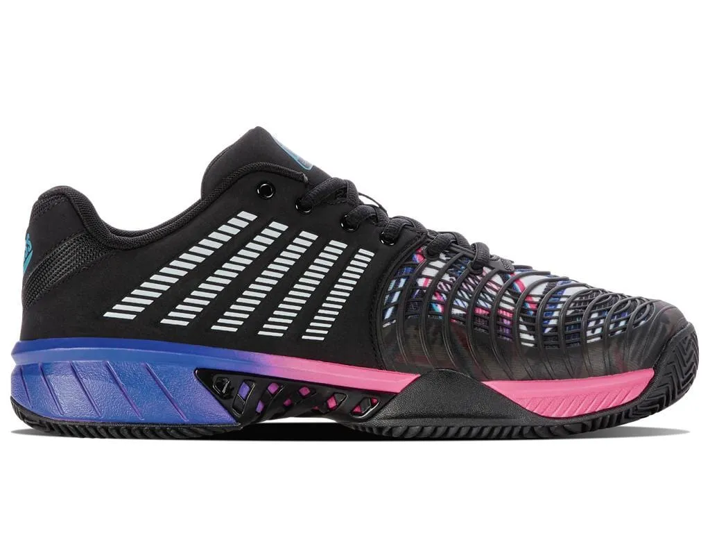 K-Swiss Express Light 3 HB Indoor Court Mens Tennis Shoes - Black / Blue / Pink