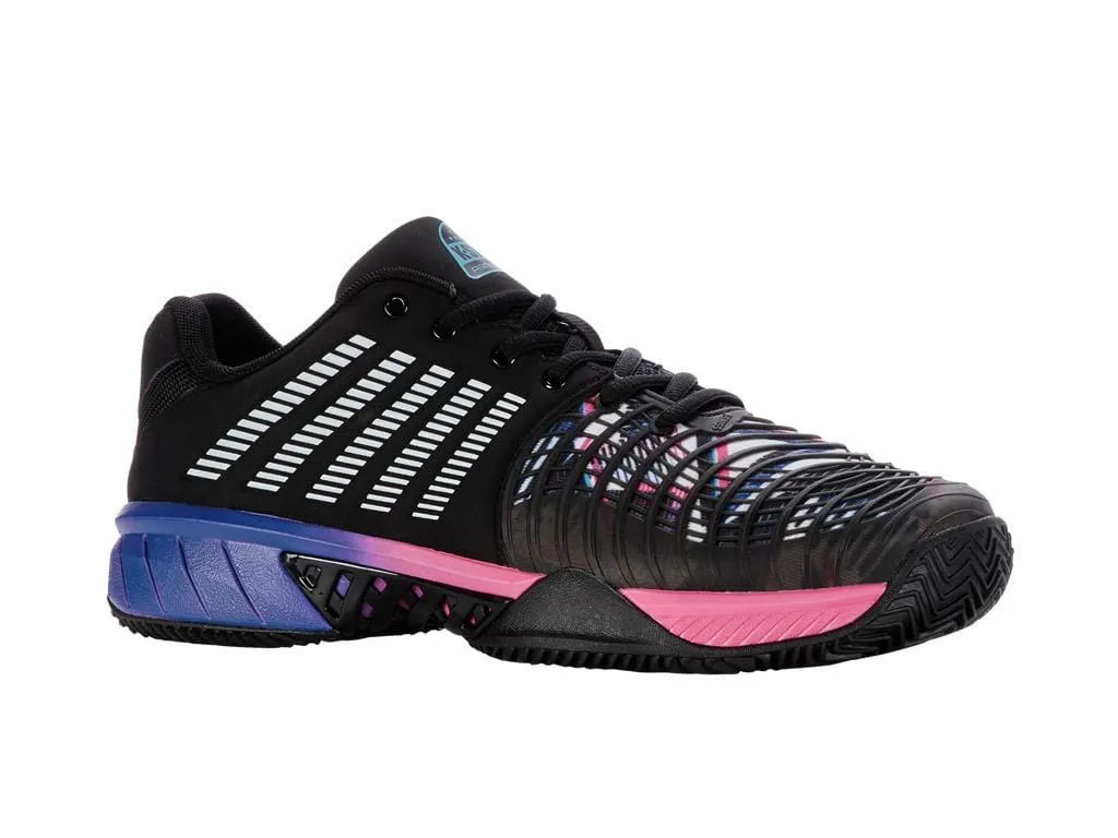 K-Swiss Express Light 3 HB Indoor Court Mens Tennis Shoes - Black / Blue / Pink