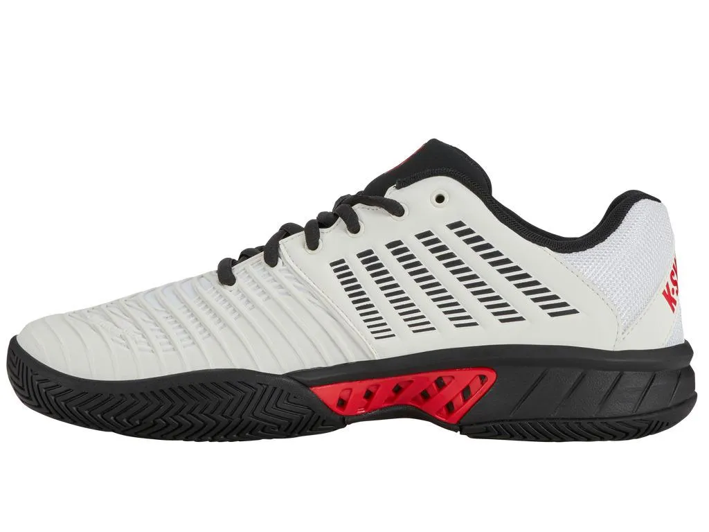 K-Swiss Express Light 3 Mens Tennis Shoes - Bright White / Stretch Limo / High Risk Red