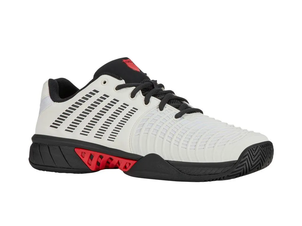 K-Swiss Express Light 3 Mens Tennis Shoes - Bright White / Stretch Limo / High Risk Red