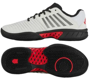 K-Swiss Express Light 3 Mens Tennis Shoes - Bright White / Stretch Limo / High Risk Red