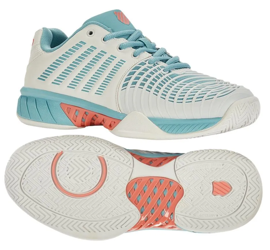 K-Swiss Express Light 3 Womens Tennis Shoes - White / Nile Blue / Desert Flower