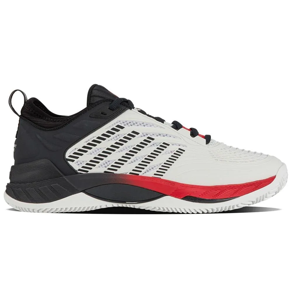 K-Swiss Hypercourt Supreme 2 Mens Tennis Shoes - Bright White / Stretch Limo / High Risk Red