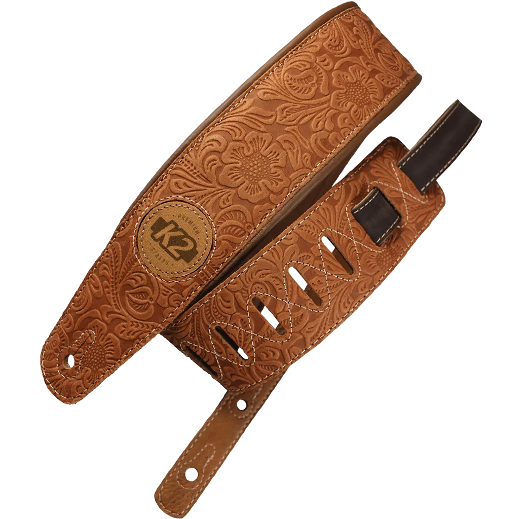 K2 Garment Leather Strap 3" Floral Whiskey