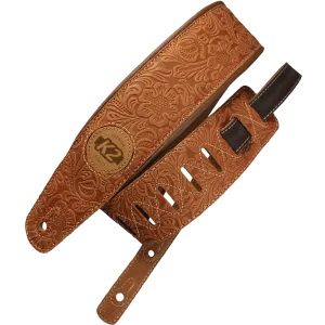 K2 Garment Leather Strap 3" Floral Whiskey