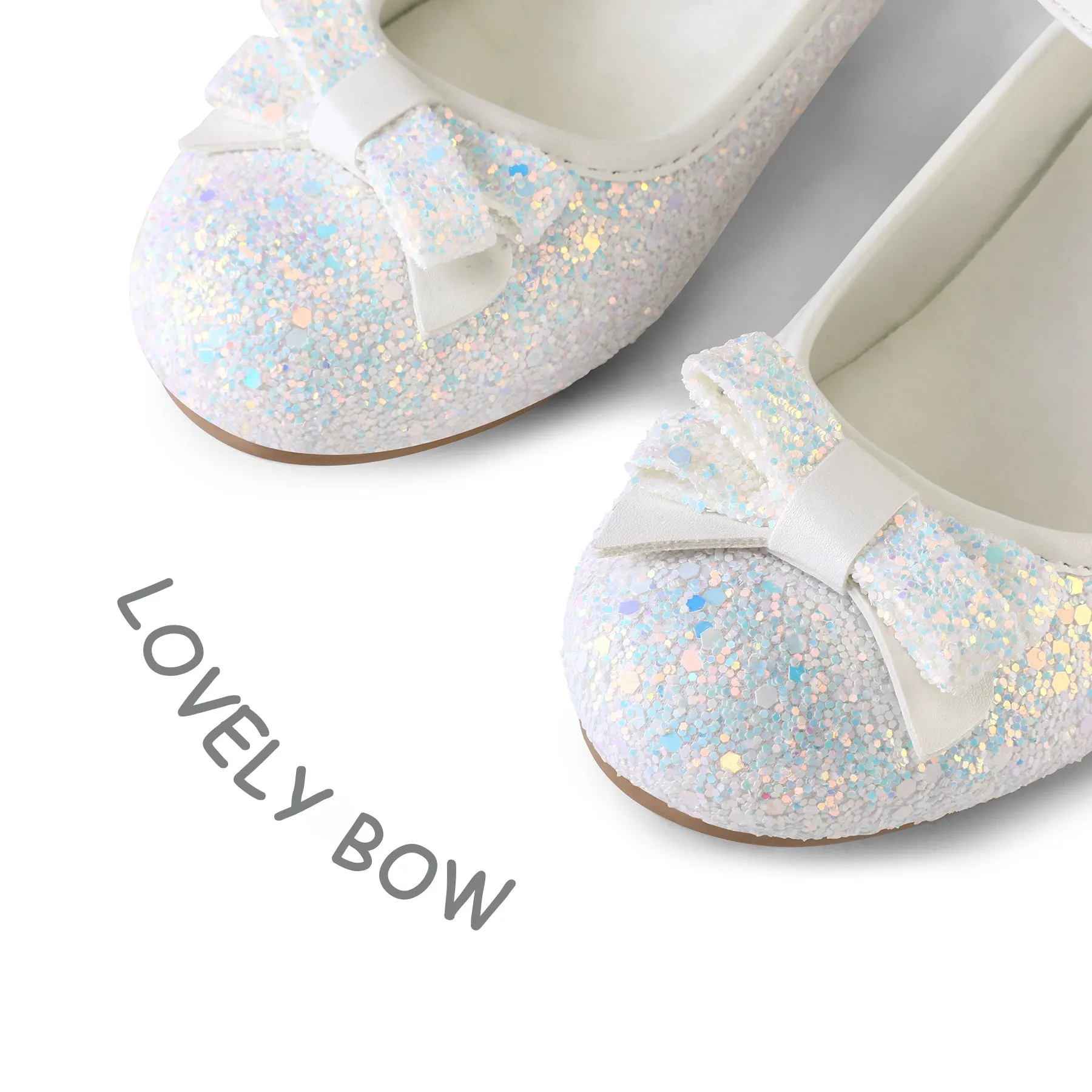 Kids Dress Shoes-Low Heel Round Toe Bow Lace-Up Mary Janes