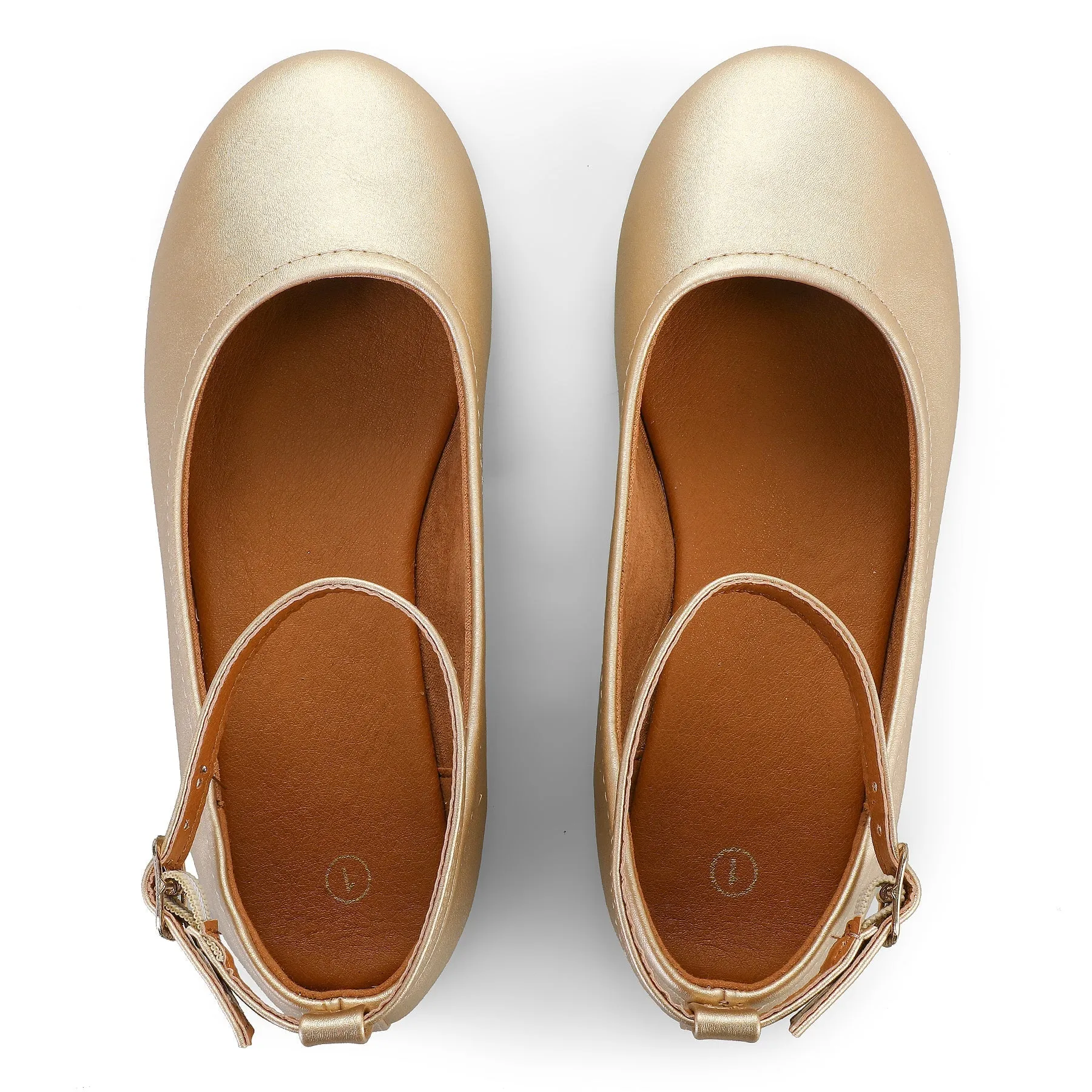 Kids Dress Shoes-PU Leather Ankle Strap Ballet Flat Shoes