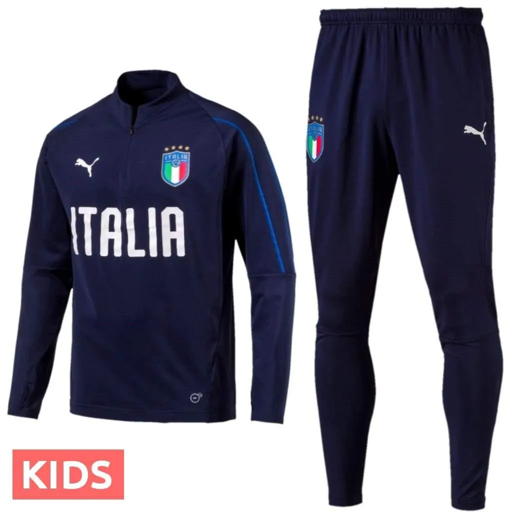 Kids - Italy Navy Technical Training Soccer Tracksuit 2018/19 - Puma