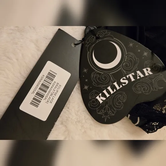 Killstar Eclipse Lace Bralette Size XL Black Lace Celestial NWT KSRA006005XL