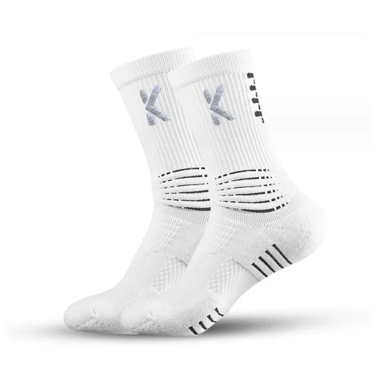 Klyng Unisex PowerStep Achilles Support White Compression Socks