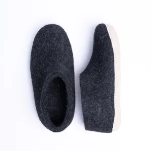 KUUMA - Graphite Wool Ankle Boots Unisex, Hand-Felted Indoor Comfort