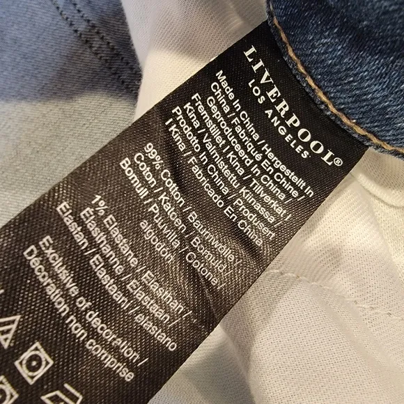 Liverpool Kenndy Crop Straight  Jeans with Destruction LM7195VH Size 22W NEW!