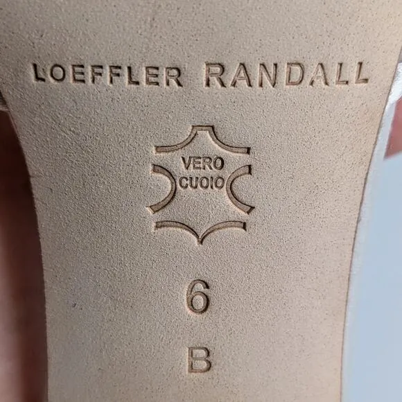 Loeffler Randall Shoes Ada Women 6 White Satin Heel Ankle Strap Open Toe Wedding