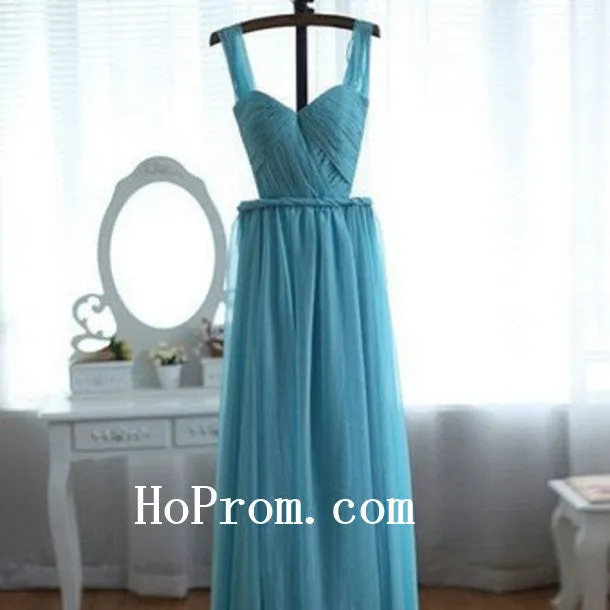 Long Prom Dresses,A-Line Prom Dress,Blue Evening Dresses