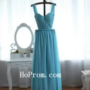 Long Prom Dresses,A-Line Prom Dress,Blue Evening Dresses