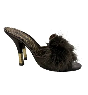 Louis Vuitton Brown Feather Heels