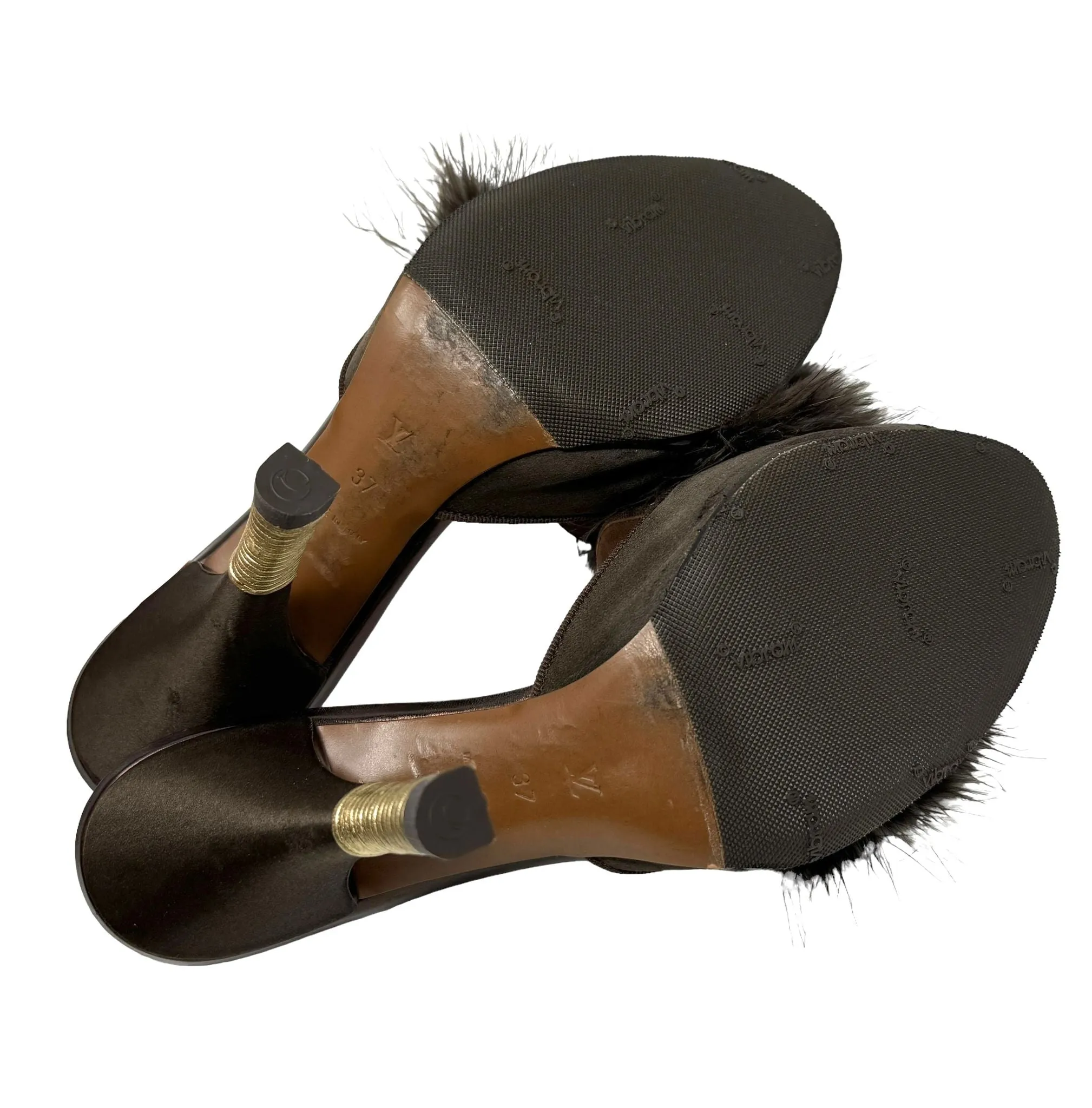 Louis Vuitton Brown Feather Heels