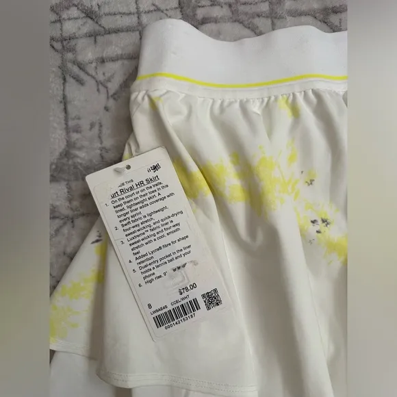 Lululemon NWT Court Rival High-Rise Tennis Skirt Size 8