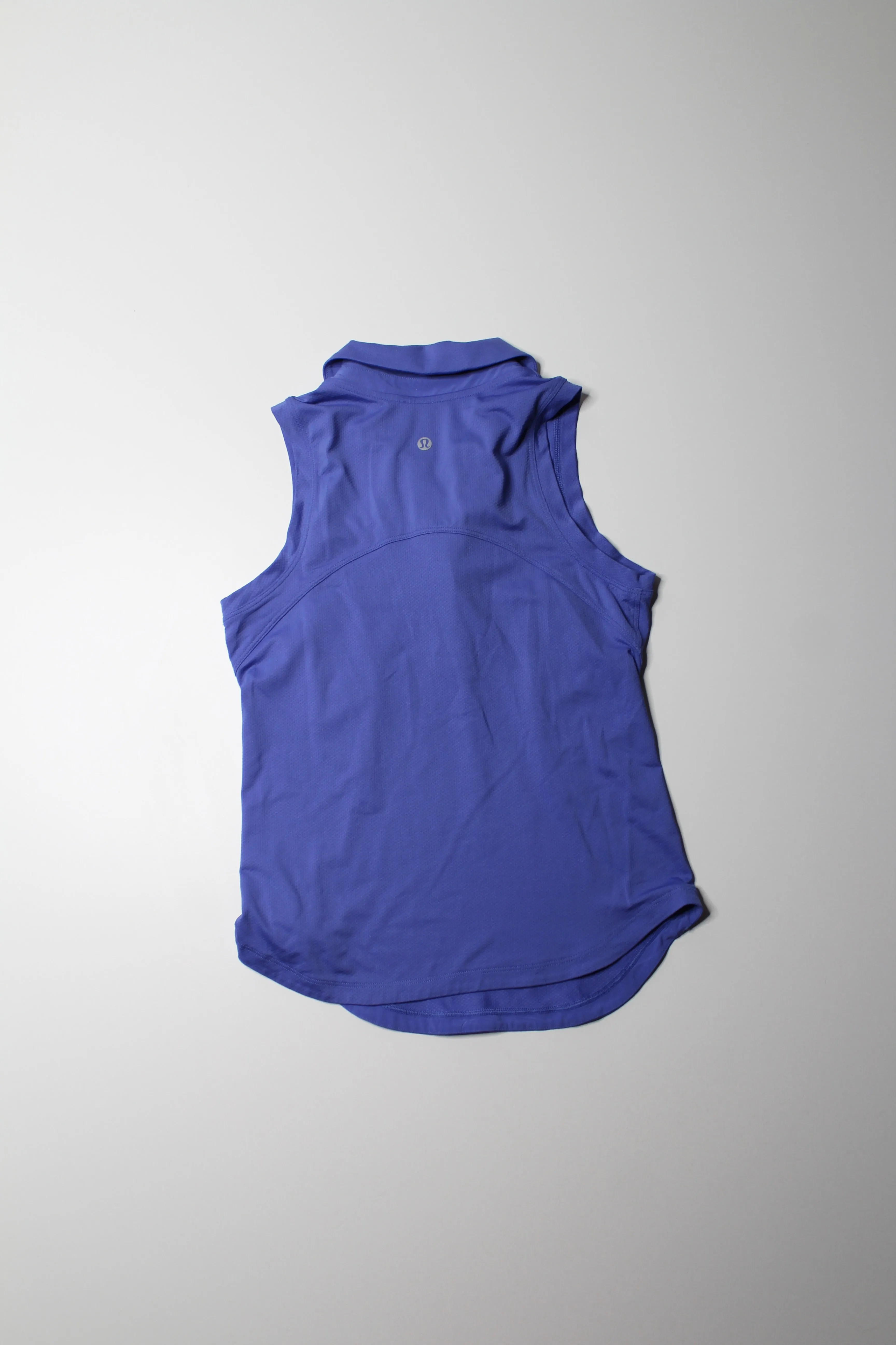 Lululemon wild indigo ‘quick dry sleeveless polo' tank, size 2 (relaxed fit) *curved hem (fits like xs)