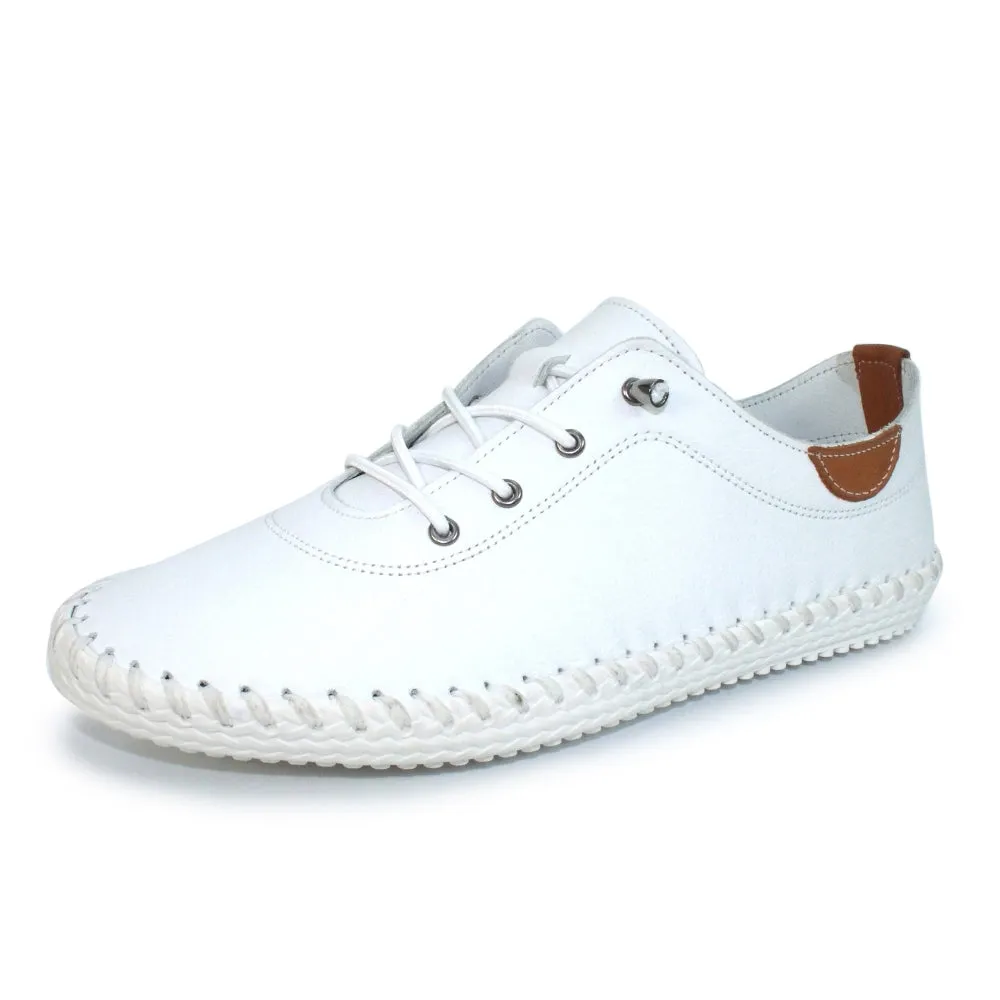 Lunar St Ives White Plimsoll