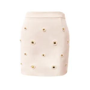 Malak Gold Snap Skirt - Pale Blush