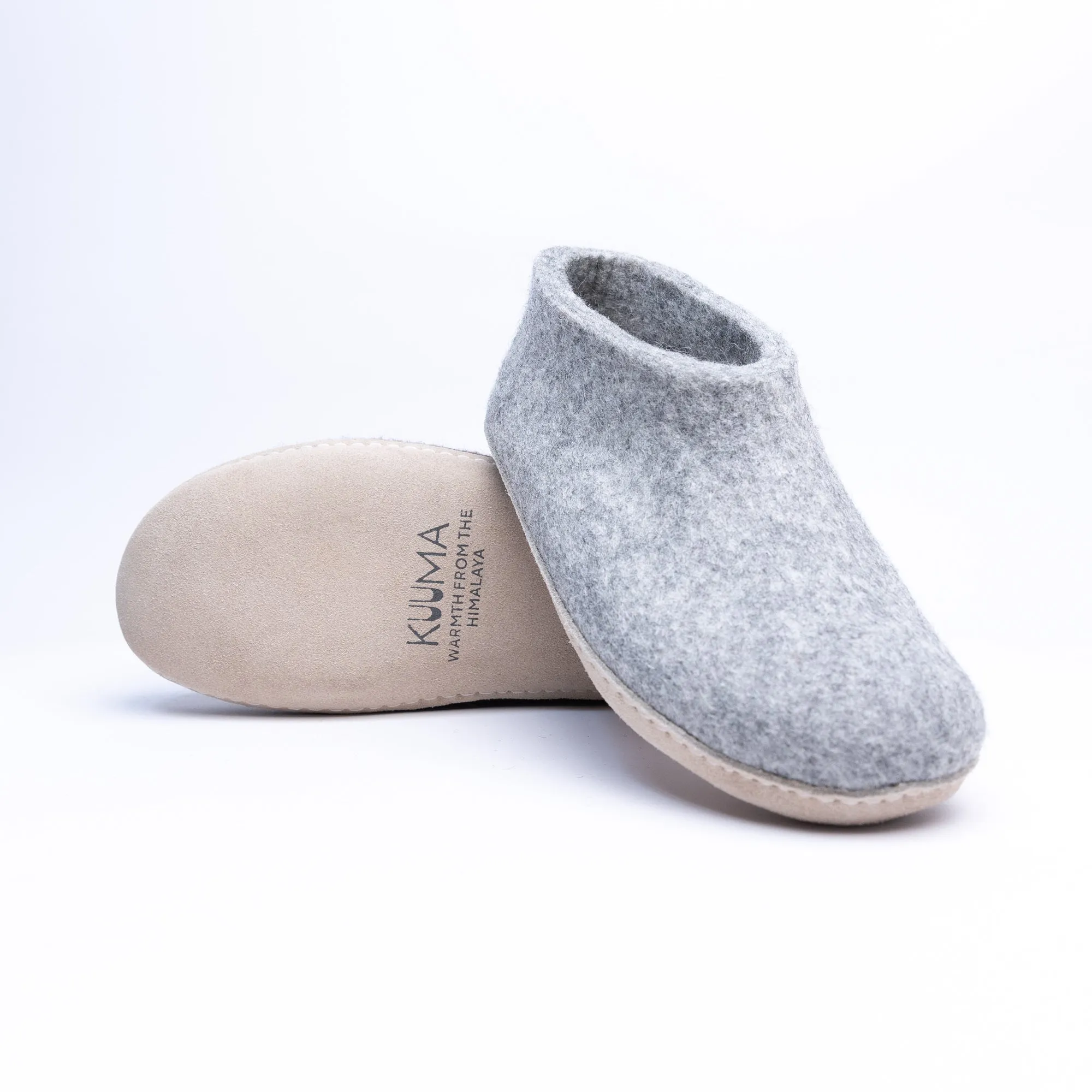 Marbled Light Grey Wool Felt Ankle Boot for Men & Women