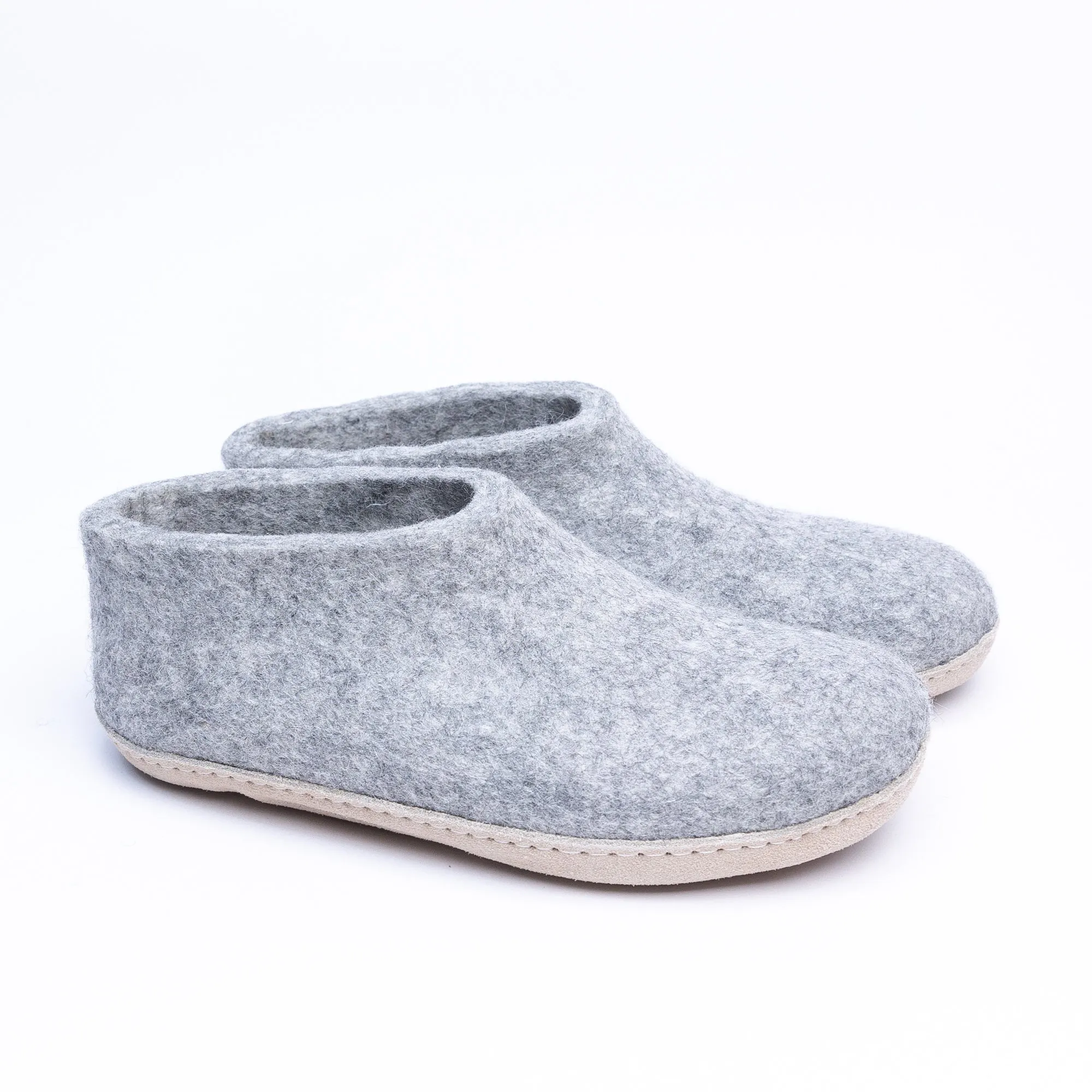 Marbled Light Grey Wool Felt Ankle Boot for Men & Women