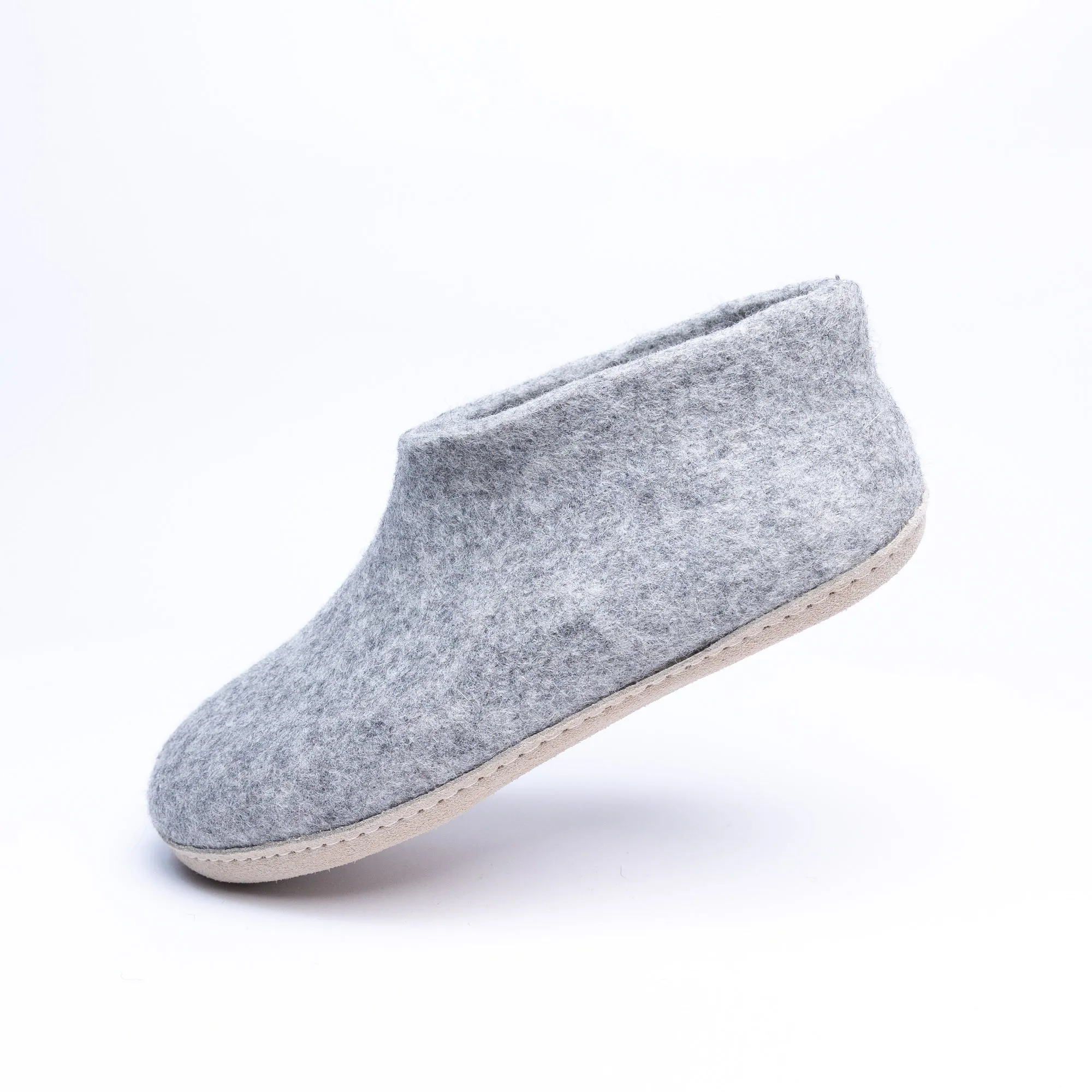 Marbled Light Grey Wool Felt Ankle Boot for Men & Women