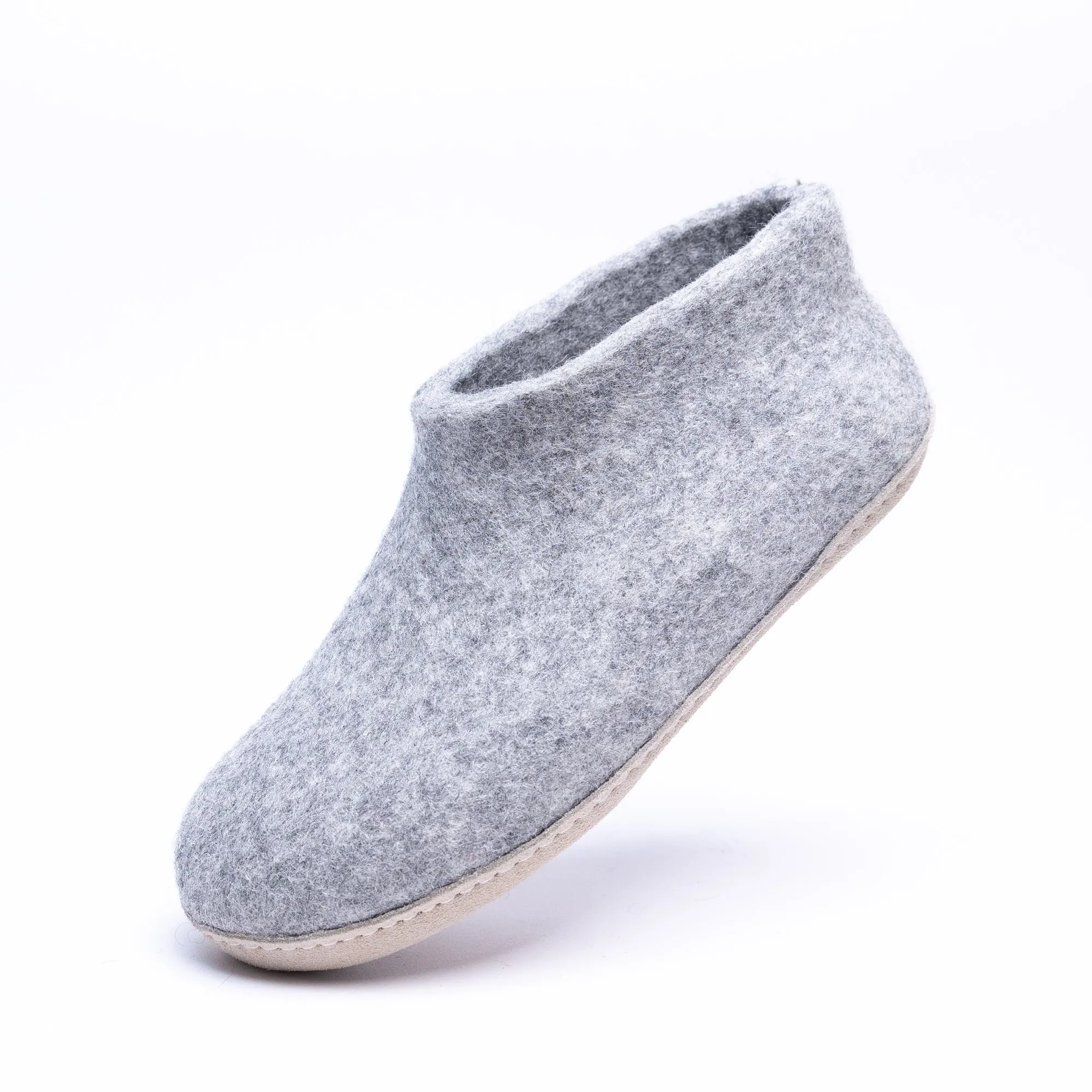 Marbled Light Grey Wool Felt Ankle Boot for Men & Women