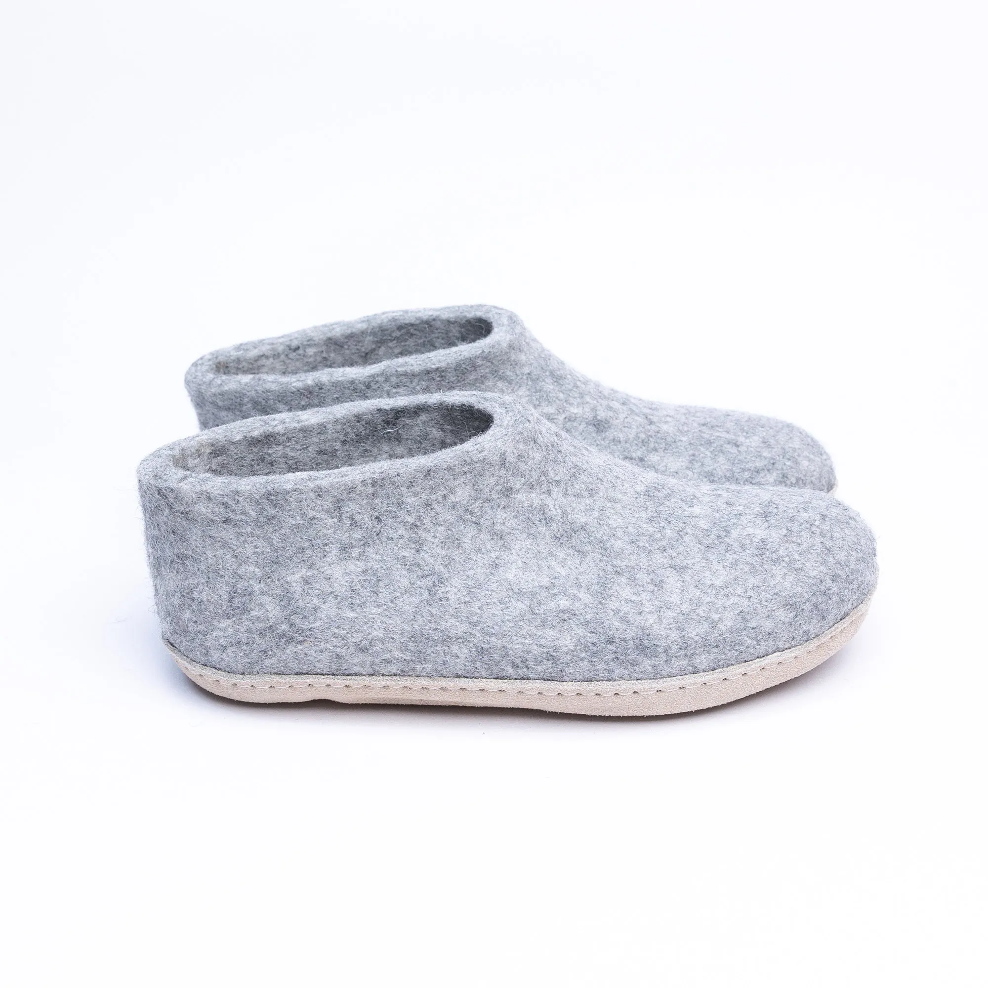 Marbled Light Grey Wool Felt Ankle Boot for Men & Women